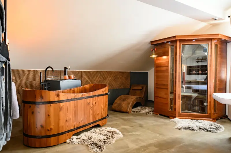 Izba Apartmán Kriváň Deluxe s wellness na izbe v PROAD PLUS s.r.o. – Súkromný wellness v Apartmáne Kriváň Deluxe